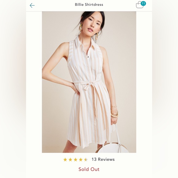 Anthropologie Billie shirt dress new with tags 14 - Picture 11 of 12